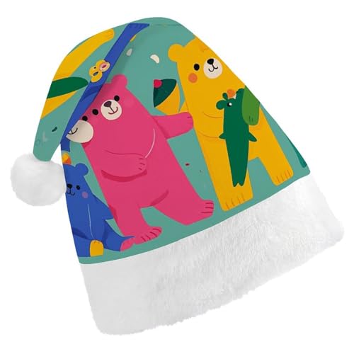 LKHDS Weihnachtsmütze für Erwachsene, für Damen und Herren, exquisit, bunte Bären, bedruckte Weihnachtsmütze, bequeme Weihnachtsmütze für Erwachsene LKHDS Weihnachtsmütze für Erwachsene, für Damen und Herren, exquisit, bunte Bären, bedruckte Weihnachtsmütze, bequeme Weihnachtsmütze für Erwachsene von LKHDS