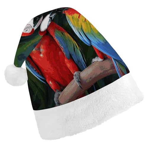 LKHDS Weihnachtsmütze für Erwachsene, für Damen und Herren, exquisit, zweifarbig, Papageien, bedruckt, bequeme Weihnachtsmütze für Erwachsene LKHDS Weihnachtsmütze für Erwachsene, für Damen und Herren, exquisit, zweifarbig, Papageien, bedruckt, bequeme Weihnachtsmütze für Erwachsene von LKHDS
