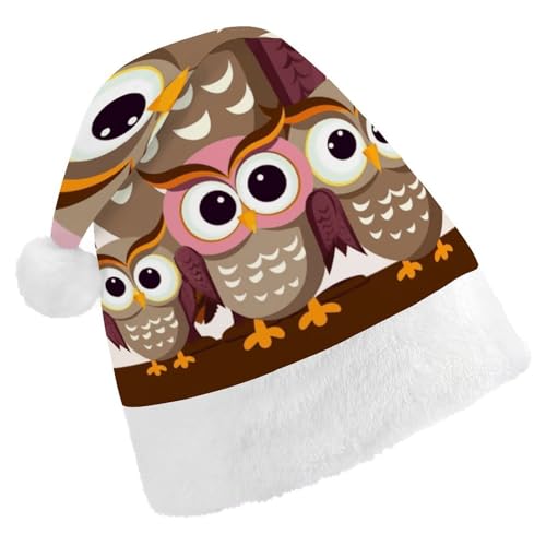 LKHDS Weihnachtsmütze für Erwachsene, für Damen und Herren, exquisite Eulen, Familie, bedruckte Weihnachtsmütze, bequeme Weihnachtsmütze für Erwachsene LKHDS Weihnachtsmütze für Erwachsene, für Damen und Herren, exquisite Eulen, Familie, bedruckte Weihnachtsmütze, bequeme Weihnachtsmütze für Erwachsene von LKHDS