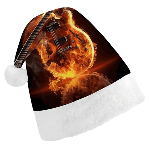 LKHDS Weihnachtsmütze für Erwachsene, für Damen und Herren, exquisite Feuergitarre, bedruckte Weihnachtsmütze, bequeme Weihnachtsmütze für Erwachsene LKHDS Weihnachtsmütze für Erwachsene, für Damen und Herren, exquisite Feuergitarre, bedruckte Weihnachtsmütze, bequeme Weihnachtsmütze für Erwachsene von LKHDS