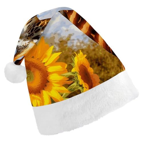 LKHDS Weihnachtsmütze für Erwachsene, für Damen und Herren, exquisite Giraffen- und Sonnenblumen-bedruckte Weihnachtsmütze, bequeme Weihnachtsmütze für Erwachsene LKHDS Weihnachtsmütze für Erwachsene, für Damen und Herren, exquisite Giraffen- und Sonnenblumen-bedruckte Weihnachtsmütze, bequeme Weihnachtsmütze für Erwachsene von LKHDS