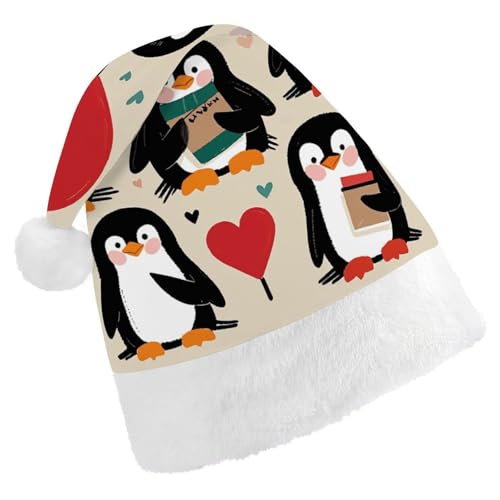 LKHDS Weihnachtsmütze für Erwachsene, für Damen und Herren, exquisite "I Love Penguins", bedruckte Weihnachtsmütze, bequeme Weihnachtsmütze für Erwachsene LKHDS Weihnachtsmütze für Erwachsene, für Damen und Herren, exquisite "I Love Penguins", bedruckte Weihnachtsmütze, bequeme Weihnachtsmütze für Erwachsene von LKHDS