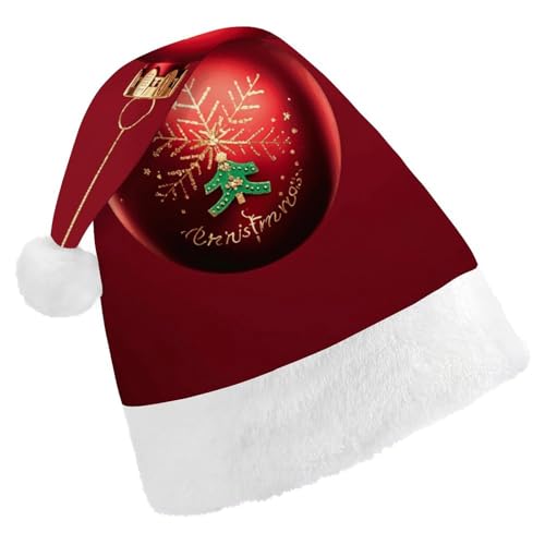 LKHDS Weihnachtsmütze für Erwachsene, für Damen und Herren, exquisite Weihnachtsball-bedruckte Weihnachtsmütze, bequeme Weihnachtsmütze für Erwachsene LKHDS Weihnachtsmütze für Erwachsene, für Damen und Herren, exquisite Weihnachtsball-bedruckte Weihnachtsmütze, bequeme Weihnachtsmütze für Erwachsene von LKHDS