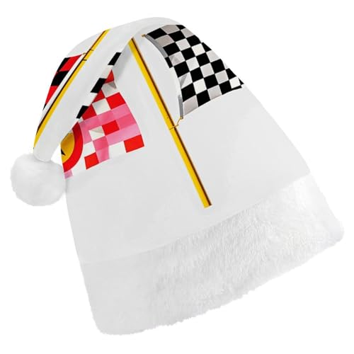 LKHDS Weihnachtsmütze für Erwachsene, für Damen und Herren, exquisite karierte Flaggen, Rennflaggen, bedruckte Weihnachtsmütze, bequeme Weihnachtsmütze für Erwachsene LKHDS Weihnachtsmütze für Erwachsene, für Damen und Herren, exquisite karierte Flaggen, Rennflaggen, bedruckte Weihnachtsmütze, bequeme Weihnachtsmütze für Erwachsene von LKHDS
