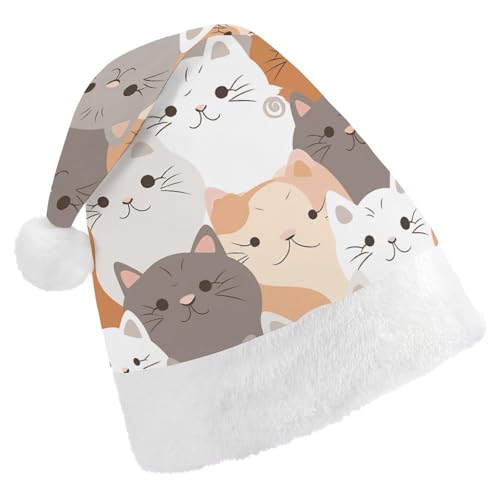LKHDS Weihnachtsmütze für Erwachsene, für Damen und Herren, exquisite orangefarbene Katzen, bedruckte Weihnachtsmütze, bequeme Weihnachtsmütze für Erwachsene LKHDS Weihnachtsmütze für Erwachsene, für Damen und Herren, exquisite orangefarbene Katzen, bedruckte Weihnachtsmütze, bequeme Weihnachtsmütze für Erwachsene von LKHDS