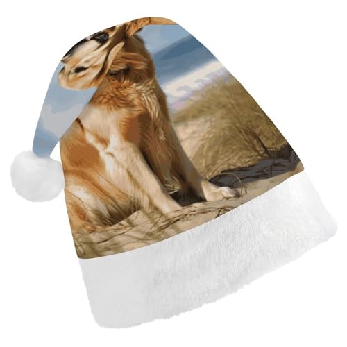 LKHDS Weihnachtsmütze für Erwachsene, für Damen und Herren, exquisiter Golden Retriever, bedruckte Weihnachtsmütze, bequeme Weihnachtsmütze für Erwachsene LKHDS Weihnachtsmütze für Erwachsene, für Damen und Herren, exquisiter Golden Retriever, bedruckte Weihnachtsmütze, bequeme Weihnachtsmütze für Erwachsene von LKHDS