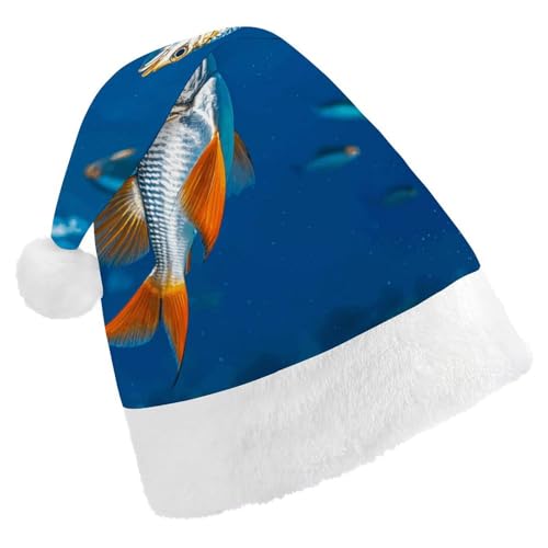 LKHDS Weihnachtsmütze für Erwachsene, für Damen und Herren, exquisiter fliegender Fisch, bedruckte Weihnachtsmütze, bequeme Weihnachtsmütze für Erwachsene LKHDS Weihnachtsmütze für Erwachsene, für Damen und Herren, exquisiter fliegender Fisch, bedruckte Weihnachtsmütze, bequeme Weihnachtsmütze für Erwachsene von LKHDS