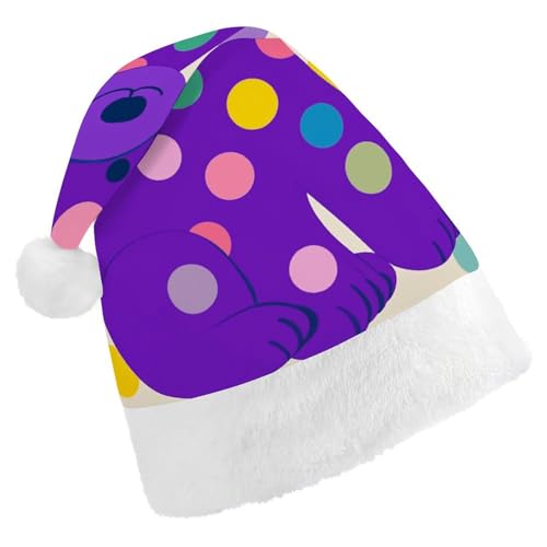 LKHDS Weihnachtsmütze für Erwachsene, für Damen und Herren, exquisiter violetter Pudel, gepunktet, Weihnachtsmütze, bequeme Weihnachtsmütze für Erwachsene LKHDS Weihnachtsmütze für Erwachsene, für Damen und Herren, exquisiter violetter Pudel, gepunktet, Weihnachtsmütze, bequeme Weihnachtsmütze für Erwachsene von LKHDS