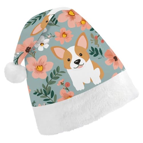 LKHDS Weihnachtsmütze für Erwachsene für Damen und Herren, exquisite Corgi-Blumen-Blumen-Frühlings-Garten-bedruckte Weihnachtsmütze, bequeme Weihnachtsmütze für Erwachsene LKHDS Weihnachtsmütze für Erwachsene für Damen und Herren, exquisite Corgi-Blumen-Blumen-Frühlings-Garten-bedruckte Weihnachtsmütze, bequeme Weihnachtsmütze für Erwachsene von LKHDS