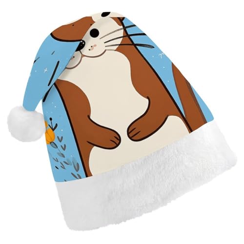 LKHDS Weihnachtsmütze für Erwachsene für Damen und Herren, exquisiter Cartoon-süßer Otter, bedruckte Weihnachtsmütze, bequeme Weihnachtsmütze für Erwachsene LKHDS Weihnachtsmütze für Erwachsene für Damen und Herren, exquisiter Cartoon-süßer Otter, bedruckte Weihnachtsmütze, bequeme Weihnachtsmütze für Erwachsene von LKHDS