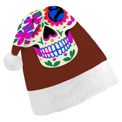 LKHDS Weihnachtsmütze für Erwachsene für Damen und Herren, exquisiter mexikanischer Totenkopf-Druck, Weihnachtsmütze, bequeme Weihnachtsmütze für Erwachsene LKHDS Weihnachtsmütze für Erwachsene für Damen und Herren, exquisiter mexikanischer Totenkopf-Druck, Weihnachtsmütze, bequeme Weihnachtsmütze für Erwachsene von LKHDS