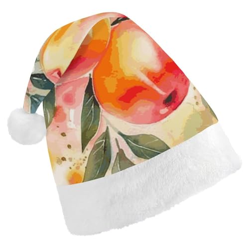 LKHDS Weihnachtsmütze für Erwachsene für Damen und Herren, exquisites buntes Pfirsich-Aquarell-Design, bedruckte Weihnachtsmütze, bequeme Weihnachtsmütze für Erwachsene LKHDS Weihnachtsmütze für Erwachsene für Damen und Herren, exquisites buntes Pfirsich-Aquarell-Design, bedruckte Weihnachtsmütze, bequeme Weihnachtsmütze für Erwachsene von LKHDS