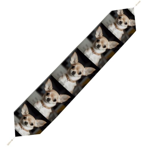 Niedlicher Chihuahua-Tischläufer, wiederverwendbar, weich, kurz, Plüsch, Esstischdekoration für Hochzeit, Party, Küche, 200 x 33 cm Niedlicher Chihuahua-Tischläufer, wiederverwendbar, weich, kurz, Plüsch, Esstischdekoration für Hochzeit, Party, Küche, 200 x 33 cm von LKHDS