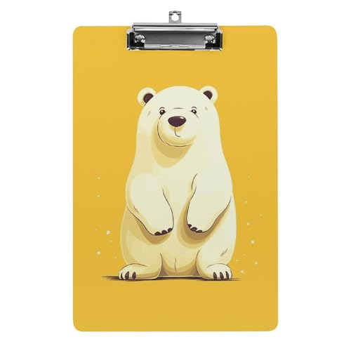 Niedliches Cartoon-Eisbär-Klemmbrett für Büro, Zuhause, Acryl-Klemmbrett mit Aufhängelöchern aus Edelstahl, langlebige Klemmbretter für Notizen, Prüfungen, Noten, Noten, 31,8 x 21,6 cm Niedliches Cartoon-Eisbär-Klemmbrett für Büro, Zuhause, Acryl-Klemmbrett mit Aufhängelöchern aus Edelstahl, langlebige Klemmbretter für Notizen, Prüfungen, Noten, Noten, 31,8 x 21,6 cm von LKHDS