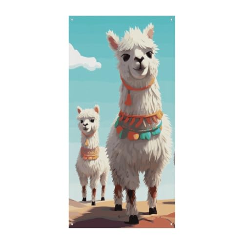 Niedliches Lama-Türbanner, saisonale vertikale Türabdeckung, Dekoration, langlebiger Hintergrund für Party, Veranda, Eingang, Garten, Dekoration, 178 x 80 cm Niedliches Lama-Türbanner, saisonale vertikale Türabdeckung, Dekoration, langlebiger Hintergrund für Party, Veranda, Eingang, Garten, Dekoration, 178 x 80 cm von LKHDS