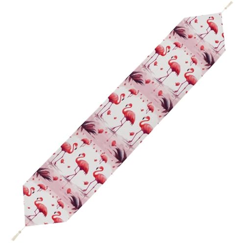Schöner rosa Flamingo-Tischläufer, wiederverwendbar, weich, kurz, Plüsch, Esstischdekoration für Hochzeit, Party, Küche, 178 x 33 cm Schöner rosa Flamingo-Tischläufer, wiederverwendbar, weich, kurz, Plüsch, Esstischdekoration für Hochzeit, Party, Küche, 178 x 33 cm von LKHDS