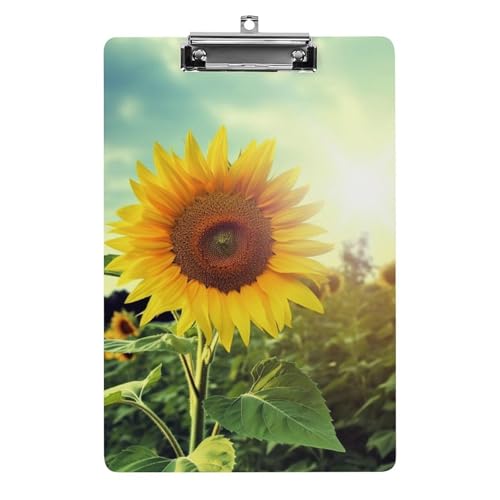 Schönes Sonnenblumen-Klemmbrett für Büro, Zuhause, Acryl-Klemmbrett mit Aufhängelöchern aus Edelstahl, langlebige Klemmbretter für Notizen, Prüfungen, Noten, Noten, 31,8 x 21,6 cm Schönes Sonnenblumen-Klemmbrett für Büro, Zuhause, Acryl-Klemmbrett mit Aufhängelöchern aus Edelstahl, langlebige Klemmbretter für Notizen, Prüfungen, Noten, Noten, 31,8 x 21,6 cm von LKHDS