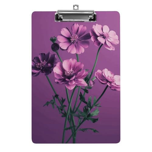 Schönes lila Blumen-Klemmbrett für Büro, Zuhause, Acryl-Klemmbrett mit Aufhängelöchern aus Edelstahl, langlebige Klemmbretter für Notizen, Prüfungen, Noten, Noten, 31,8 x 21,6 cm Schönes lila Blumen-Klemmbrett für Büro, Zuhause, Acryl-Klemmbrett mit Aufhängelöchern aus Edelstahl, langlebige Klemmbretter für Notizen, Prüfungen, Noten, Noten, 31,8 x 21,6 cm von LKHDS