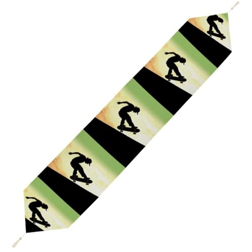 Skateboard-Tischläufer, wiederverwendbar, weich, kurz, Plüsch, Esstischdekoration für Hochzeit, Party, Küche, 178 x 33 cm Skateboard-Tischläufer, wiederverwendbar, weich, kurz, Plüsch, Esstischdekoration für Hochzeit, Party, Küche, 178 x 33 cm von LKHDS