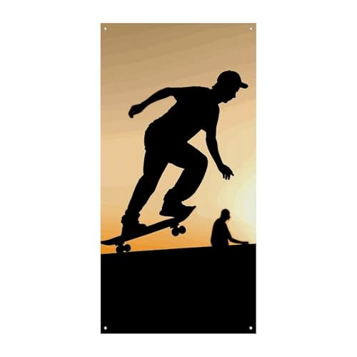 Skateboard-Türbanner, saisonale vertikale Türabdeckung, Dekoration, langlebiger Hintergrund für Party, Veranda, Eingang, Garten, Dekoration, 178 x 80 cm Skateboard-Türbanner, saisonale vertikale Türabdeckung, Dekoration, langlebiger Hintergrund für Party, Veranda, Eingang, Garten, Dekoration, 178 x 80 cm von LKHDS