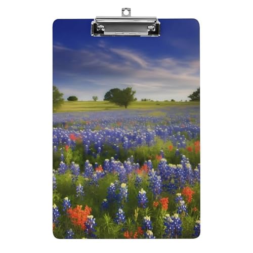 Texas Bluebonnets Scenery Klemmbrett für Büro, Zuhause, Acryl, A4-Klemmbrett mit Edelstahl-Aufhängelöchern, langlebige Klemmbretter für Notizen, Prüfungen, Noten, Noten, 31,8 x 21,6 cm Texas Bluebonnets Scenery Klemmbrett für Büro, Zuhause, Acryl, A4-Klemmbrett mit Edelstahl-Aufhängelöchern, langlebige Klemmbretter für Notizen, Prüfungen, Noten, Noten, 31,8 x 21,6 cm von LKHDS