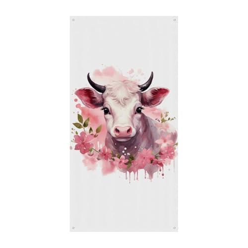 Türbanner "A Little Cow", saisonale vertikale Türabdeckung, Dekoration, langlebiger Hintergrund für Party, Veranda, Eingang, Garten, Dekoration, 178 x 80 cm Türbanner "A Little Cow", saisonale vertikale Türabdeckung, Dekoration, langlebiger Hintergrund für Party, Veranda, Eingang, Garten, Dekoration, 178 x 80 cm von LKHDS