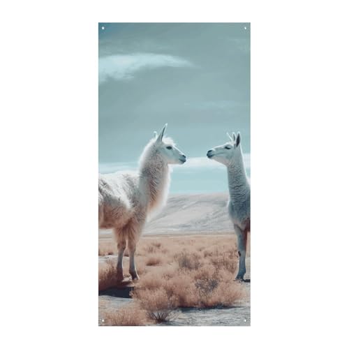 Türbanner Alpaka auf dem Gras, saisonale vertikale Türabdeckung, Dekoration, langlebiger Hintergrund für Party, Veranda, Eingang, Garten, Dekoration, 178 x 80 cm Türbanner Alpaka auf dem Gras, saisonale vertikale Türabdeckung, Dekoration, langlebiger Hintergrund für Party, Veranda, Eingang, Garten, Dekoration, 178 x 80 cm von LKHDS