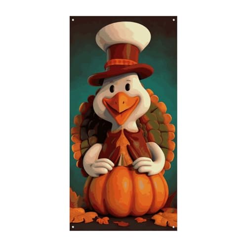 Türbanner "Happy Thanksgiving", saisonale vertikale Türabdeckung, Dekoration, langlebiger Hintergrund für Party, Veranda, Eingang, Garten, Dekoration, 178 x 80 cm Türbanner "Happy Thanksgiving", saisonale vertikale Türabdeckung, Dekoration, langlebiger Hintergrund für Party, Veranda, Eingang, Garten, Dekoration, 178 x 80 cm von LKHDS