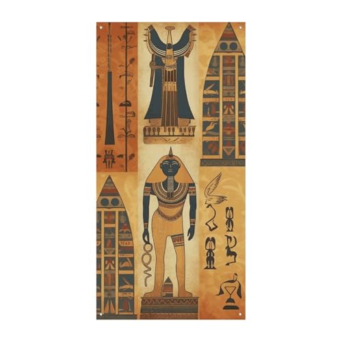 Türbanner aus der antiken Ägypten-Stamm-Serie, saisonale vertikale Türabdeckung, Dekoration, langlebiger Hintergrund für Party, Veranda, Eingang, Garten, Dekoration, 178 x 80 cm Türbanner aus der antiken Ägypten-Stamm-Serie, saisonale vertikale Türabdeckung, Dekoration, langlebiger Hintergrund für Party, Veranda, Eingang, Garten, Dekoration, 178 x 80 cm von LKHDS