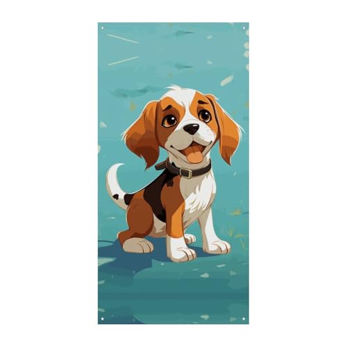 Türbanner mit Cartoon-Beagle-Motiv, saisonale vertikale Türabdeckung, Dekoration, langlebiger Hintergrund für Party, Veranda, Eingang, Garten, Dekoration, 178 x 80 cm Türbanner mit Cartoon-Beagle-Motiv, saisonale vertikale Türabdeckung, Dekoration, langlebiger Hintergrund für Party, Veranda, Eingang, Garten, Dekoration, 178 x 80 cm von LKHDS