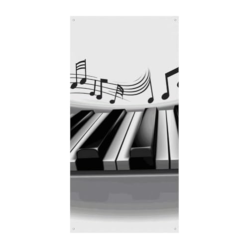 Türbanner mit Klaviermusik-Symbol, saisonale vertikale Türabdeckung, Dekoration, langlebiger Hintergrund für Party, Veranda, Eingang, Garten, Dekoration, 178 x 80 cm Türbanner mit Klaviermusik-Symbol, saisonale vertikale Türabdeckung, Dekoration, langlebiger Hintergrund für Party, Veranda, Eingang, Garten, Dekoration, 178 x 80 cm von LKHDS