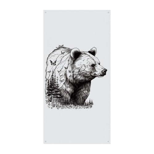 Türbanner mit Tiermotiven, handgezeichneter Bär, saisonale vertikale Türabdeckung, Dekoration, langlebiger Hintergrund für Party, Veranda, Eingang, Garten, Dekoration, 178 x 80 cm Türbanner mit Tiermotiven, handgezeichneter Bär, saisonale vertikale Türabdeckung, Dekoration, langlebiger Hintergrund für Party, Veranda, Eingang, Garten, Dekoration, 178 x 80 cm von LKHDS