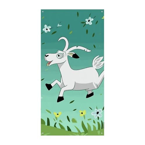 Türbanner mit Ziegenfrol, saisonale vertikale Türabdeckung, Dekoration, langlebiger Hintergrund für Party, Veranda, Eingang, Garten, Dekoration, 178 x 80 cm Türbanner mit Ziegenfrol, saisonale vertikale Türabdeckung, Dekoration, langlebiger Hintergrund für Party, Veranda, Eingang, Garten, Dekoration, 178 x 80 cm von LKHDS