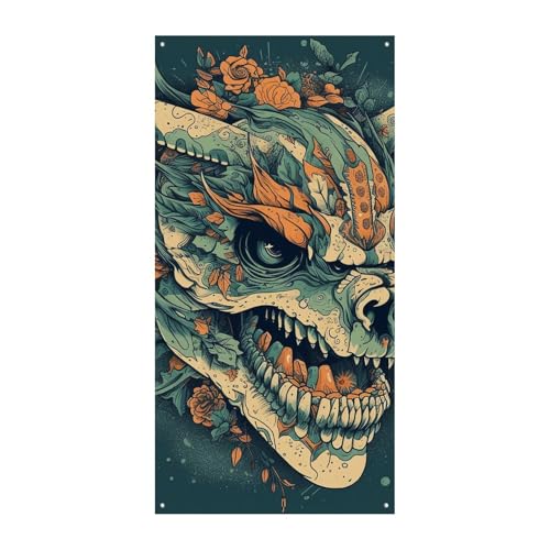 Türbanner mit asiatischem Drachenschädel, saisonale vertikale Türabdeckung, Dekoration, langlebiger Hintergrund für Party, Veranda, Eingang, Garten, Dekoration, 178 x 80 cm Türbanner mit asiatischem Drachenschädel, saisonale vertikale Türabdeckung, Dekoration, langlebiger Hintergrund für Party, Veranda, Eingang, Garten, Dekoration, 178 x 80 cm von LKHDS