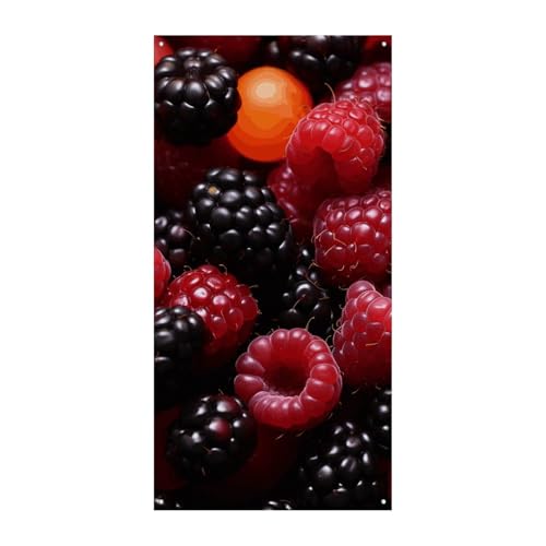 Türbanner mit schwarzen und roten Früchten, saisonale vertikale Türabdeckung, Dekoration, langlebiger Hintergrund für Party, Veranda, Eingang, Garten, Dekoration, 178 x 80 cm Türbanner mit schwarzen und roten Früchten, saisonale vertikale Türabdeckung, Dekoration, langlebiger Hintergrund für Party, Veranda, Eingang, Garten, Dekoration, 178 x 80 cm von LKHDS