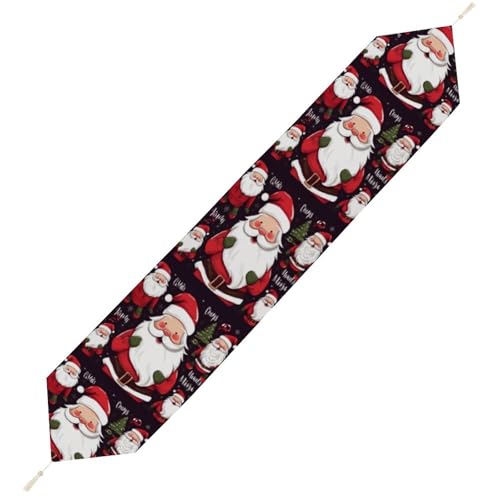 Weihnachtlicher Weihnachtsmann-Tischläufer, wiederverwendbar, weich, kurz, Plüsch, Esstischdekoration für Hochzeit, Party, Küche, 178 x 33 cm Weihnachtlicher Weihnachtsmann-Tischläufer, wiederverwendbar, weich, kurz, Plüsch, Esstischdekoration für Hochzeit, Party, Küche, 178 x 33 cm von LKHDS
