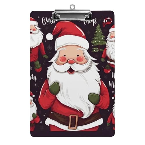 Weihnachtsmann-Klemmbrett für Büro, Zuhause, Acryl-Klemmbrett mit Aufhängelöchern aus Edelstahl, langlebige Klemmbretter für Notizen, Prüfungen, Noten, Noten, 31,8 x 21,6 cm Weihnachtsmann-Klemmbrett für Büro, Zuhause, Acryl-Klemmbrett mit Aufhängelöchern aus Edelstahl, langlebige Klemmbretter für Notizen, Prüfungen, Noten, Noten, 31,8 x 21,6 cm von LKHDS