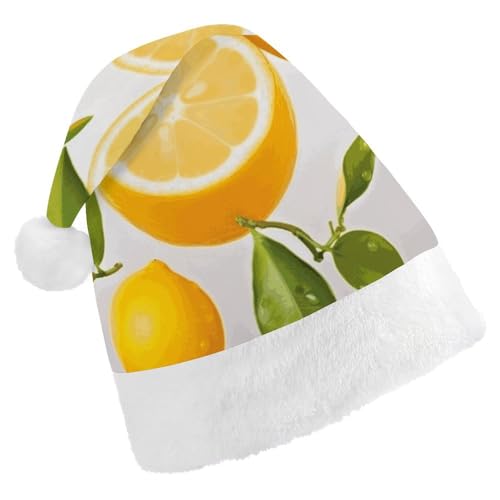 Weihnachtsmütze für Erwachsene, für Damen und Herren, exquisite frische Zitrone, bedruckte Weihnachtsmütze, bequeme Weihnachtsmütze für Erwachsene Weihnachtsmütze für Erwachsene, für Damen und Herren, exquisite frische Zitrone, bedruckte Weihnachtsmütze, bequeme Weihnachtsmütze für Erwachsene von LKHDS