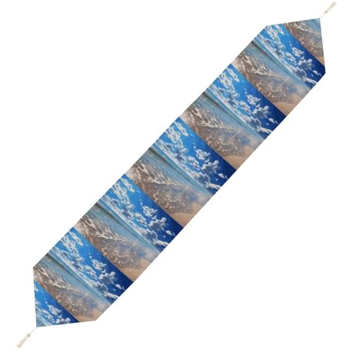 Wunderschöner Wolkenstrand-Tischläufer, wiederverwendbar, weich, kurz, Plüsch, Esstischdekoration für Hochzeit, Party, Küche, 229 x 33 cm Wunderschöner Wolkenstrand-Tischläufer, wiederverwendbar, weich, kurz, Plüsch, Esstischdekoration für Hochzeit, Party, Küche, 229 x 33 cm von LKHDS