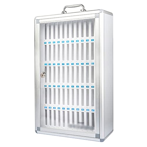 Telefonspeicherschrank Mobiltelefonspeicher Safe Safe Reposit Box Conference Office Mobiltelefon Speicher Locker Löschen Sie Mobiltelefonspeicherbox mit tragbarem Wandmontage MO, Silver-60 Bits Made von LKHGTR