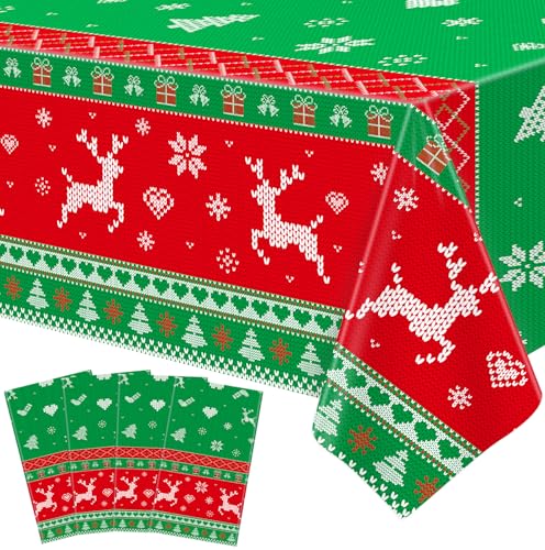 4 Stück Hässlicher Pullover Tischtuch Weihnachten Tischtuch Sweater Party Plastik Tischdecke Winter Schneeflocke Tischdecke Hässlicher Pullover Party Dekorationen Weihnachtsfeier Zubehör 86 x 51 Zoll 4 Stück Hässlicher Pullover Tischtuch Weihnachten Tischtuch Sweater Party Plastik Tischdecke Winter Schneeflocke Tischdecke Hässlicher Pullover Party Dekorationen Weihnachtsfeier Zubehör 86 x 51 Zoll von LKITMIUT