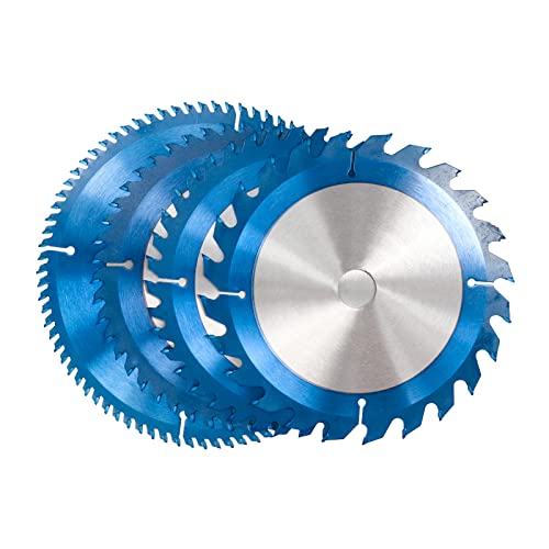 LKLNCXC Sägeblatt 1pc 165-185mm Circular Saw Blade Blue Coated TCT Wood Cutting Disc 24/40/48T Carbide Tipped Saw Blade Disc for Power Tool,165x20x24T(185x30x80T) von LKLNCXC