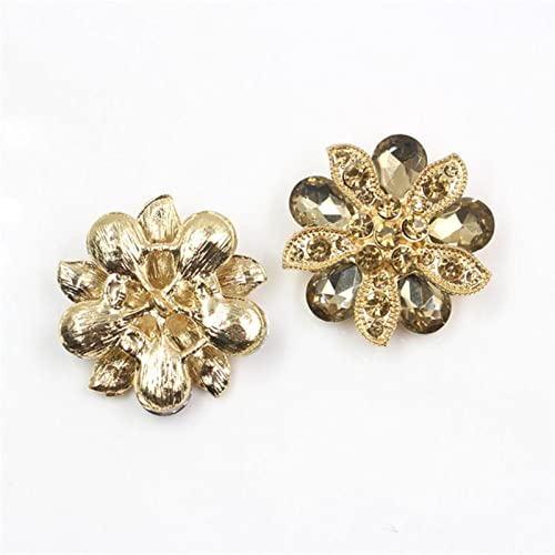 LKLNCXC Schaltflächen 10 Stück 30/36 mm Metall-Strassknöpfe for Pullover, Mäntel, Dekorationszubehör, schwarz, 30 mm(Gold,36mm) von LKLNCXC