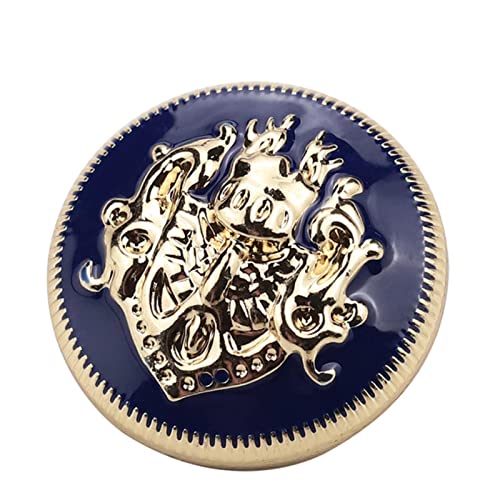 LKLNCXC Schaltflächen 10 Stück Metallknöpfe im britischen Stil for Manteljacken, plattierte Metallknöpfe for Nähzubehör, Goldrot, 25 mm(Gold Blue,23mm) von LKLNCXC