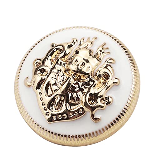 LKLNCXC Schaltflächen 10 Stück Metallknöpfe im britischen Stil for Manteljacken, plattierte Metallknöpfe for Nähzubehör, Goldrot, 25 mm(Gold White,28mm) von LKLNCXC