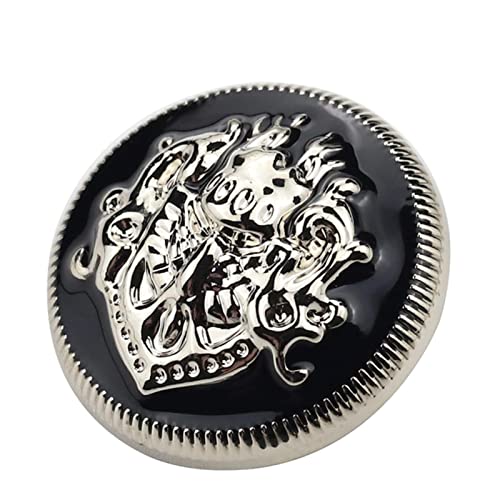 LKLNCXC Schaltflächen 10 Stück Metallknöpfe im britischen Stil for Manteljacken, plattierte Metallknöpfe for Nähzubehör, Goldrot, 25 mm(Silver Black,18mm) von LKLNCXC