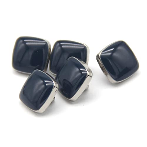 LKLNCXC Schaltflächen 10 Stück kleine quadratische Metallknöpfe mit Schaft for Kleidung, Hemd, dekorativ, handgefertigt, Basteln, Nähen, Schwarz, 10 mm(Blue) von LKLNCXC