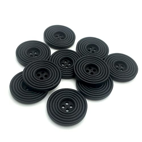 LKLNCXC Schaltflächen 20 Stück 30 mm große Schwarze runde Spiral-Holzknöpfe mit 4 Löchern for Nähen, Scrapbooking, Basteln, Kleidung, handgefertigte Holzknöpfe - Standard LKLNCXC Schaltflächen 20 Stück 30 mm große Schwarze runde Spiral-Holzknöpfe mit 4 Löchern for Nähen, Scrapbooking, Basteln, Kleidung, handgefertigte Holzknöpfe - Standard von LKLNCXC