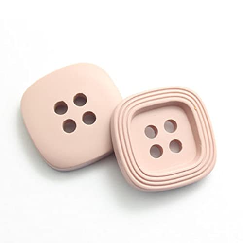 LKLNCXC Schaltflächen 20 Stück quadratische 4-Loch-Harzfarbenknöpfe for Damenmäntel, Windjackenknöpfe, Zubehör, Blau, 25 mm(Light Pink,25MM) von LKLNCXC