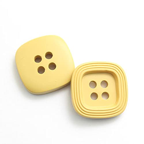 LKLNCXC Schaltflächen 20 Stück quadratische 4-Loch-Harzfarbenknöpfe for Damenmäntel, Windjackenknöpfe, Zubehör, Blau, 25 mm(Warm Yellow,28MM) von LKLNCXC